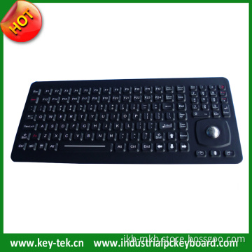 120 Keys Ruggedized Washable Keyboard with Optical Trackball